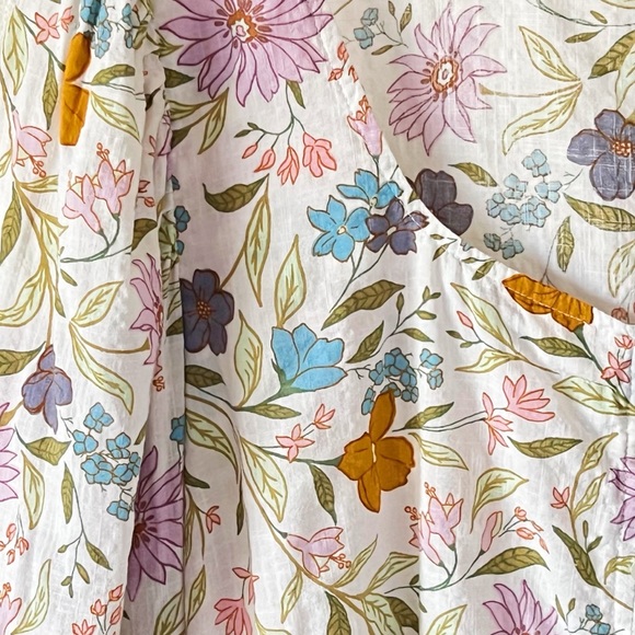 ANA A New Approach Boho Peasant Top Retro Multicolor Floral Blouse Size Large - Picture 4 of 13